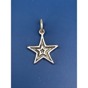 .925 Star Double Star Sterling Silver Jewelry Charm #universe #night #celestial
